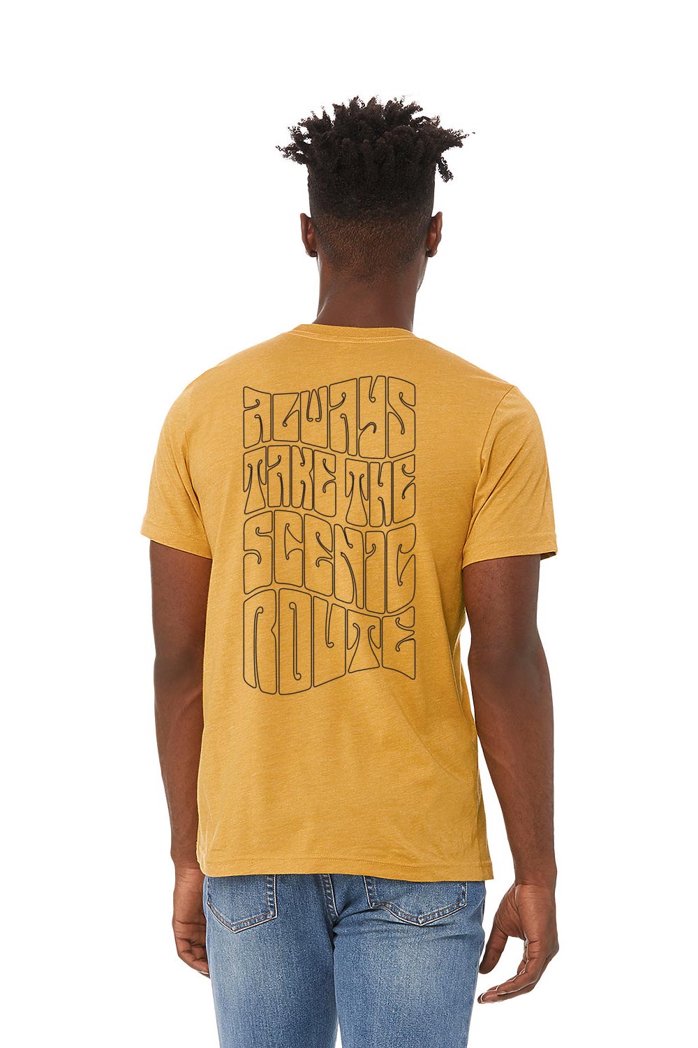 Always Take the Scenic Route T-Shirt (Heather Mustard)