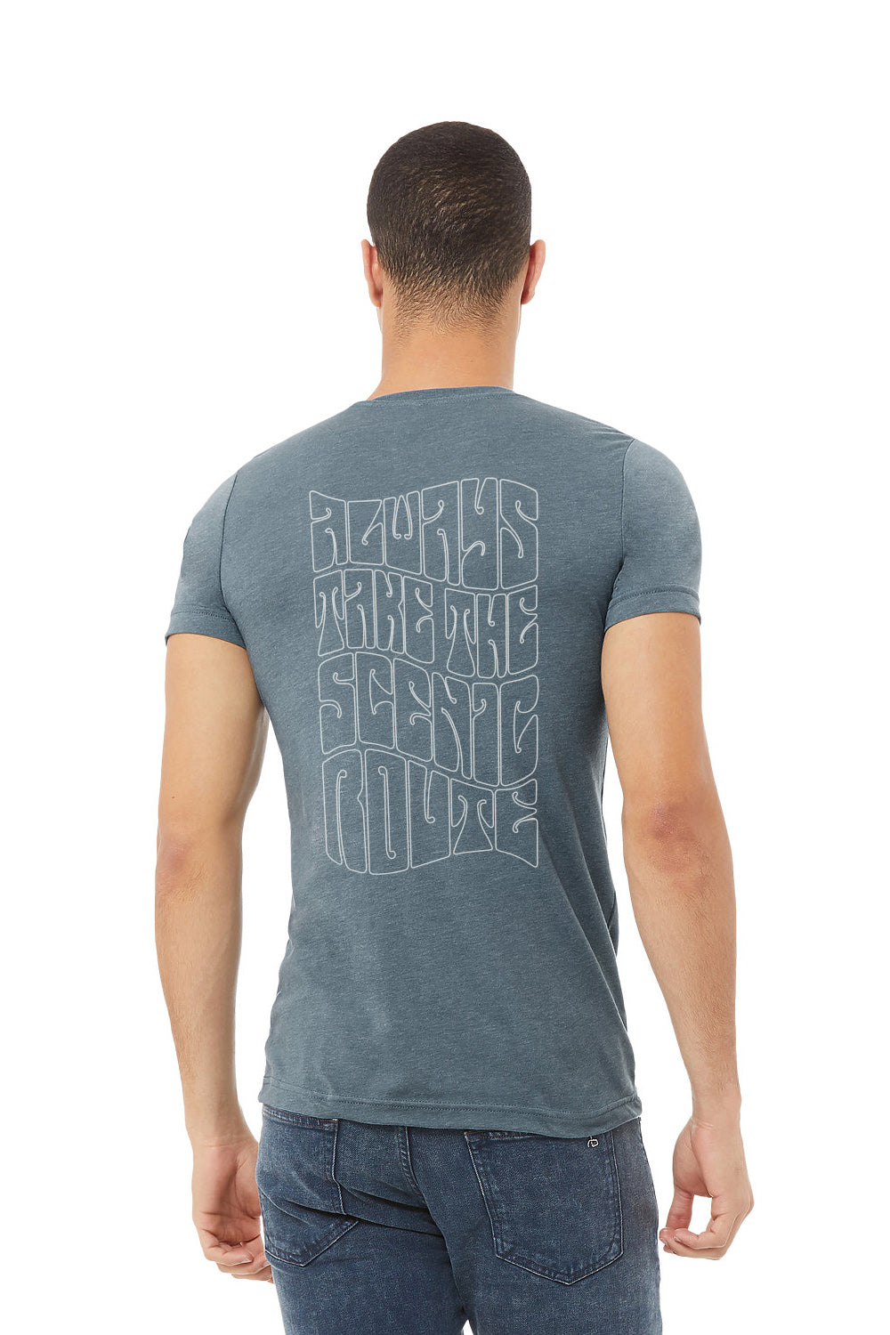 Always Take the Scenic Route T-Shirt (Heather Blue)